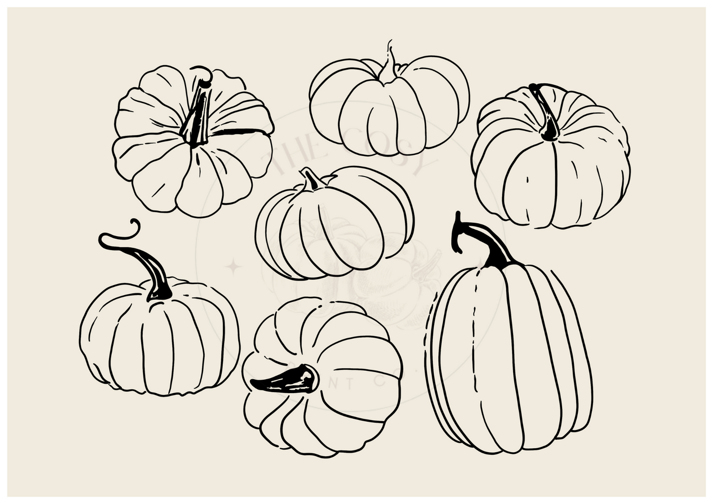 Bring cosy seasonal charm to your home with our Pumpkin Patch Print. Featuring multiple pumpkins in a soft, cream-and-black landscape design, this artwork captures the serene beauty of autumn in a minimalist, modern style.
Perfect for kitchens, living rooms, or gallery walls, its neutral tones make it versatile for both contemporary and rustic interiors. This print also makes a thoughtful seasonal gift for autumn décor lovers.
✨ Style tip: Pair with natural wood frames, neutral textiles, or other soft-ton