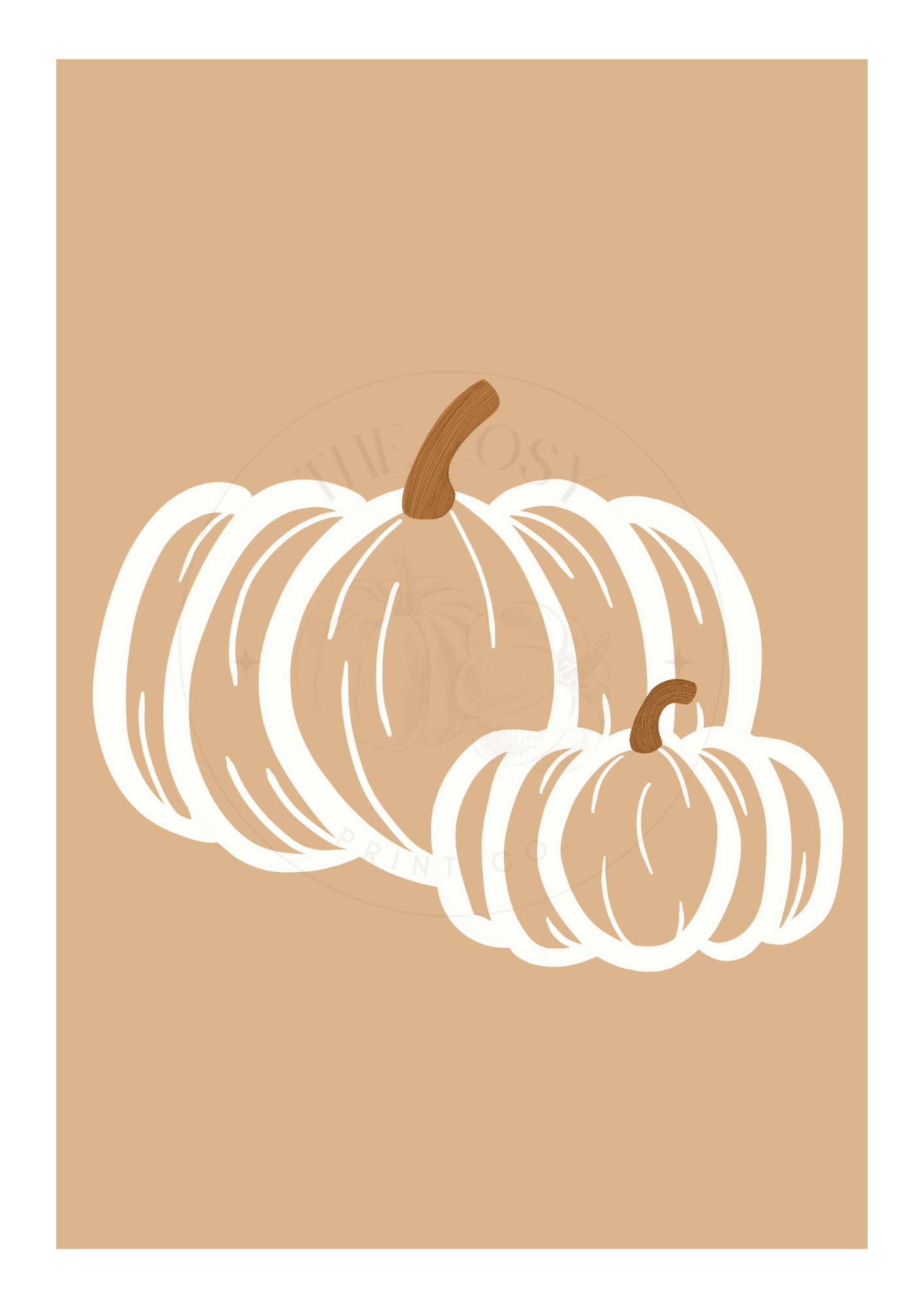 Hand-Drawn Orange Pumpkin Print