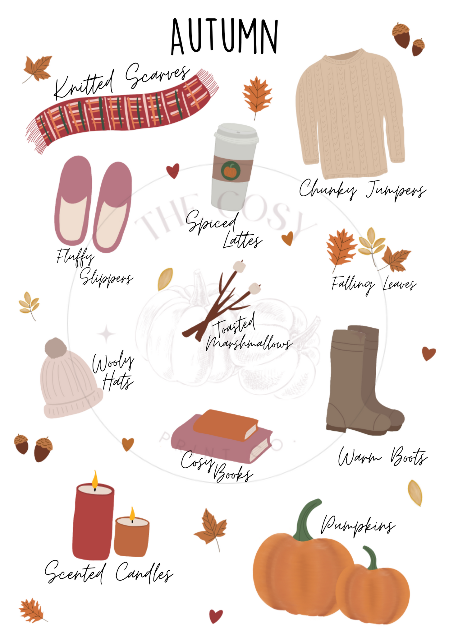 Autumn Essentials Hand-Drawn Print