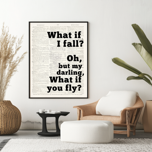 What If You Fly – Vintage Book Page Style Print