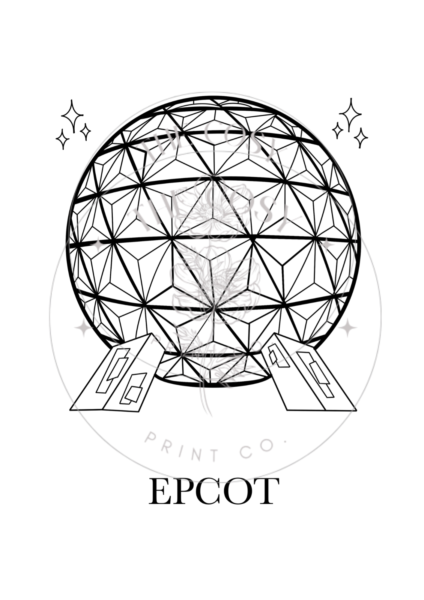 epcot-b-w-print