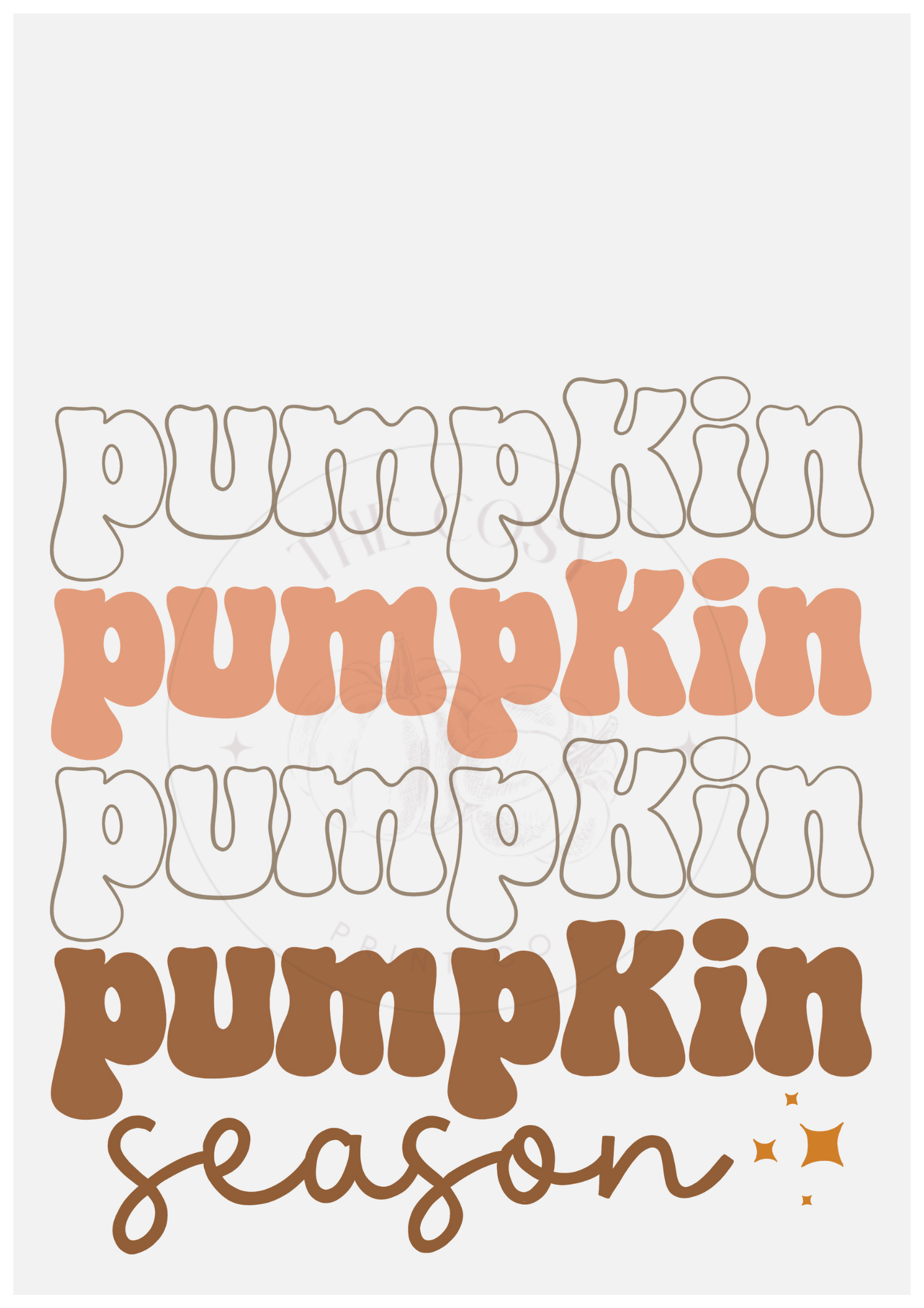 unky Pumpkin Season autumn wall art in creams, browns, and orange – cosy seasonal home décor print