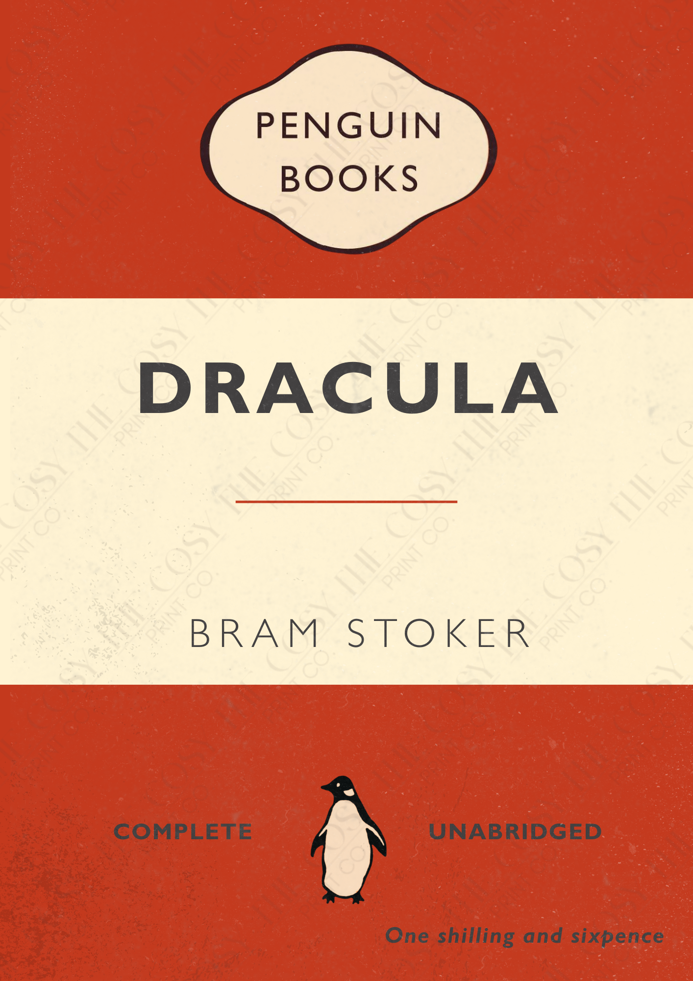 Dracula print, Bram Stoker wall art, gothic literature print, classic horror poster, literary-inspired home décor, book lover gift, vampire literature print, A4 & A3 print