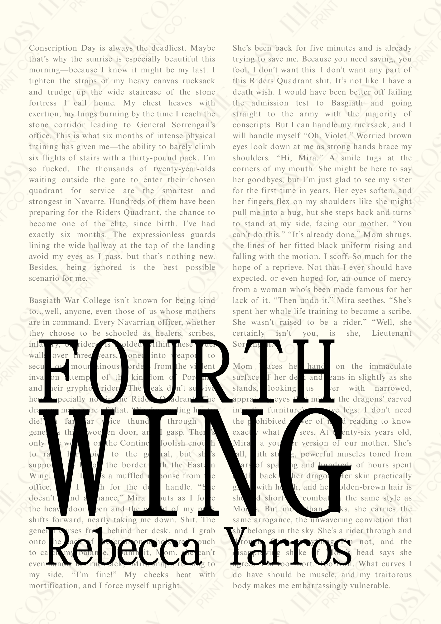 Fourth Wing print, Rebecca Yarros wall art, fantasy romance print, faerie smut decor, booktok wall art, dragon romance print, romantasy decor, smut reader wall art, book lover gift, reading nook wall art, A4 A3 print