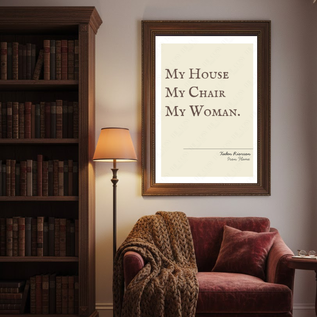 Iron Flame quote print, Xaden Riorson wall art, fantasy romance quote print, Fourth Wing Iron Flame decor, faerie smut decor, booktok quote print, romantasy wall art, smut reader gift, reading nook decor, A4 A3 print