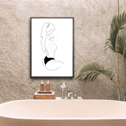 Sitting Line Drawing Print