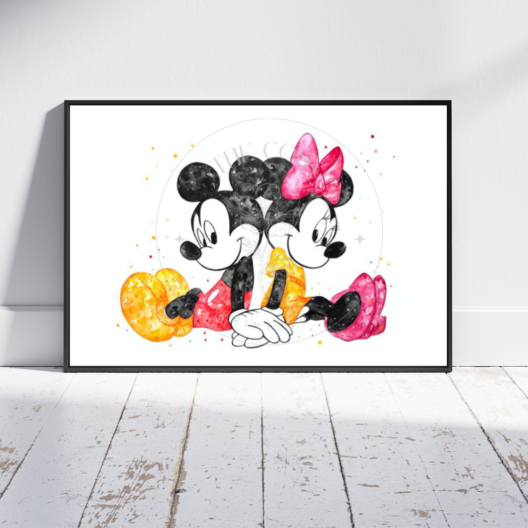 Mickey & Minnie Watercolour Print
