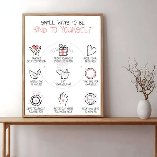 small-ways-to-be-kind-to-yourself-hand-drawn-wellness-print