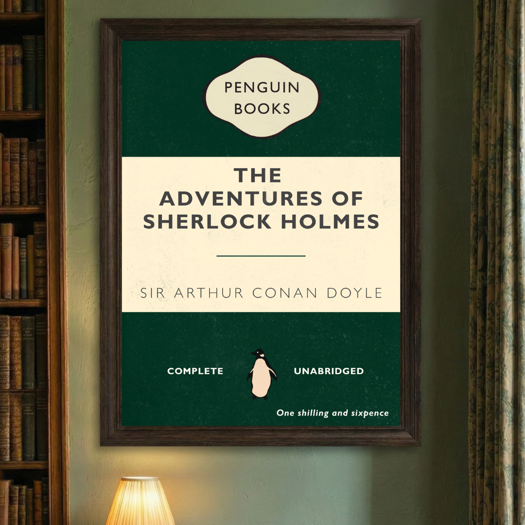 Sherlock Holmes print, Arthur Conan Doyle wall art, classic literature print, mystery novel poster, literary-inspired home décor, detective story print, book lover gift, A4 & A3 print