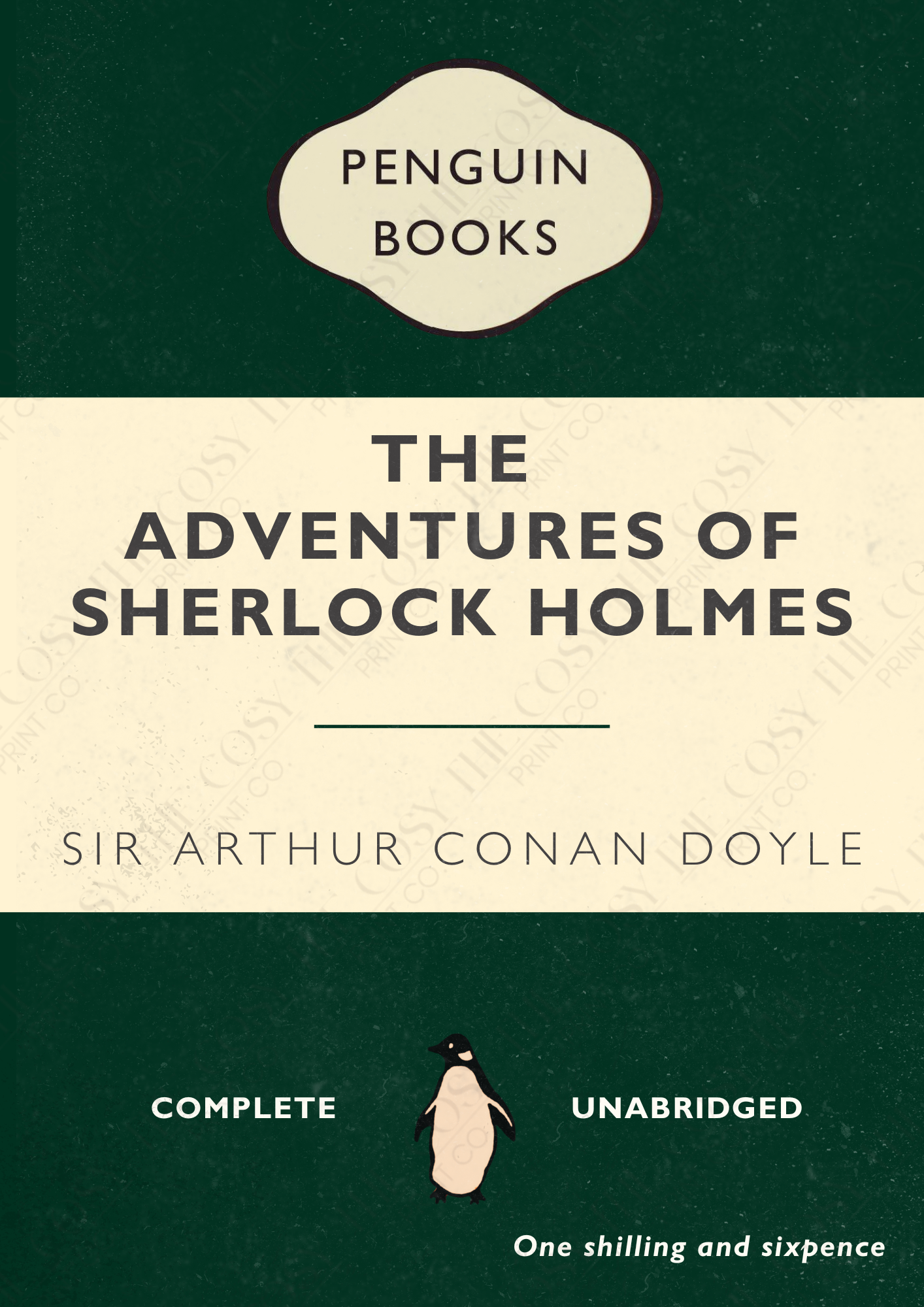 Sherlock Holmes print, Arthur Conan Doyle wall art, classic literature print, mystery novel poster, literary-inspired home décor, detective story print, book lover gift, A4 & A3 print