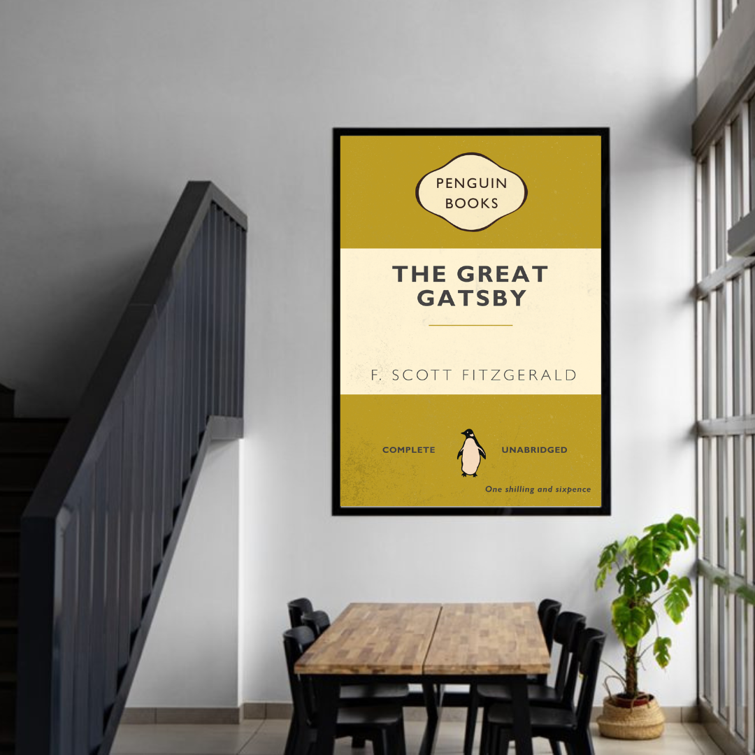 The Great Gatsby print, F. Scott Fitzgerald wall art, classic literature print, 1920s literature poster, literary-inspired home décor, book lover gift, Jazz Age wall art, A4 & A3 print