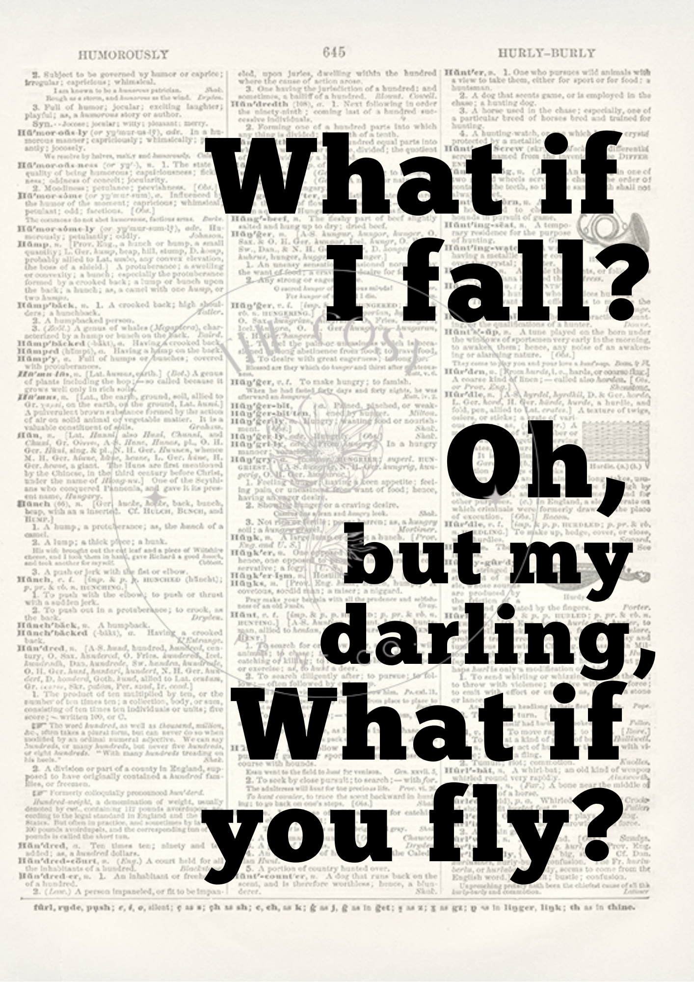 What If You Fly – Vintage Book Page Style Print
