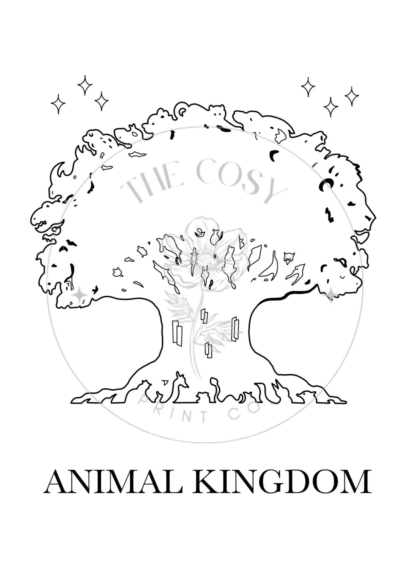 animal-kingdom-b-w-print