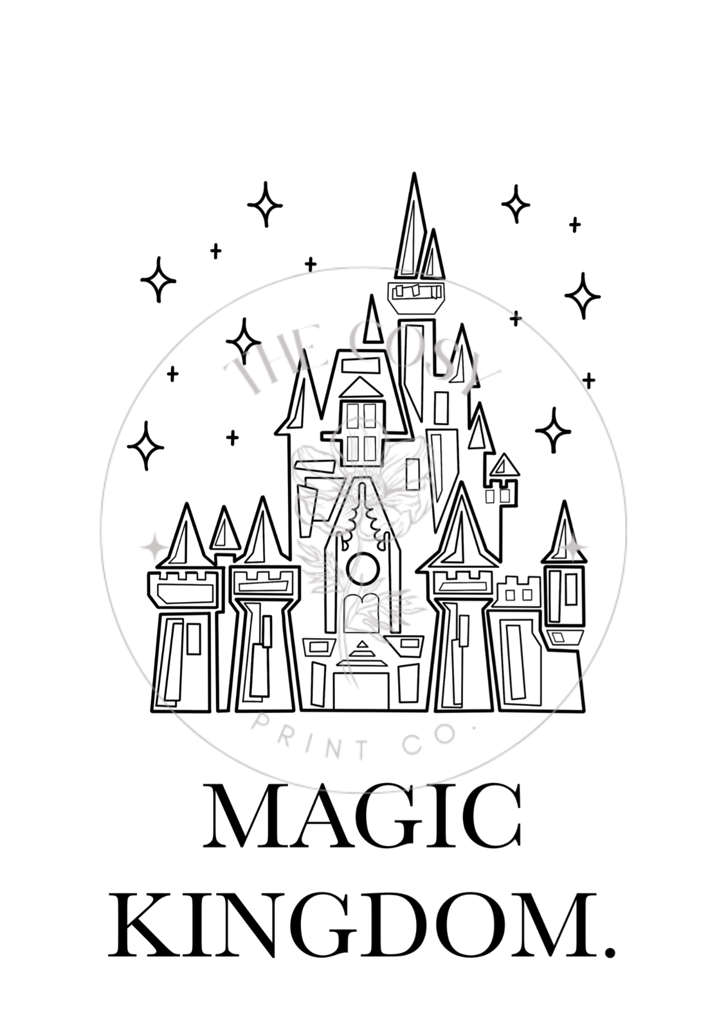 cinderella-castle-b-w-print